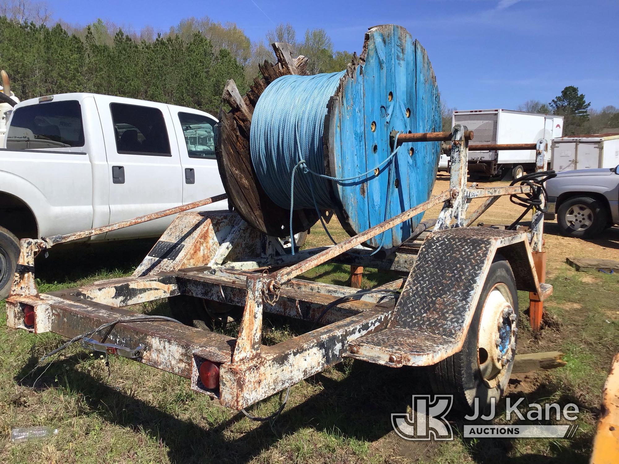 (Byram, MS) Homemade 2-Position Reel Trailer No Title) (Pintle Ring, Electric Brakes, 6-Way Round Tr