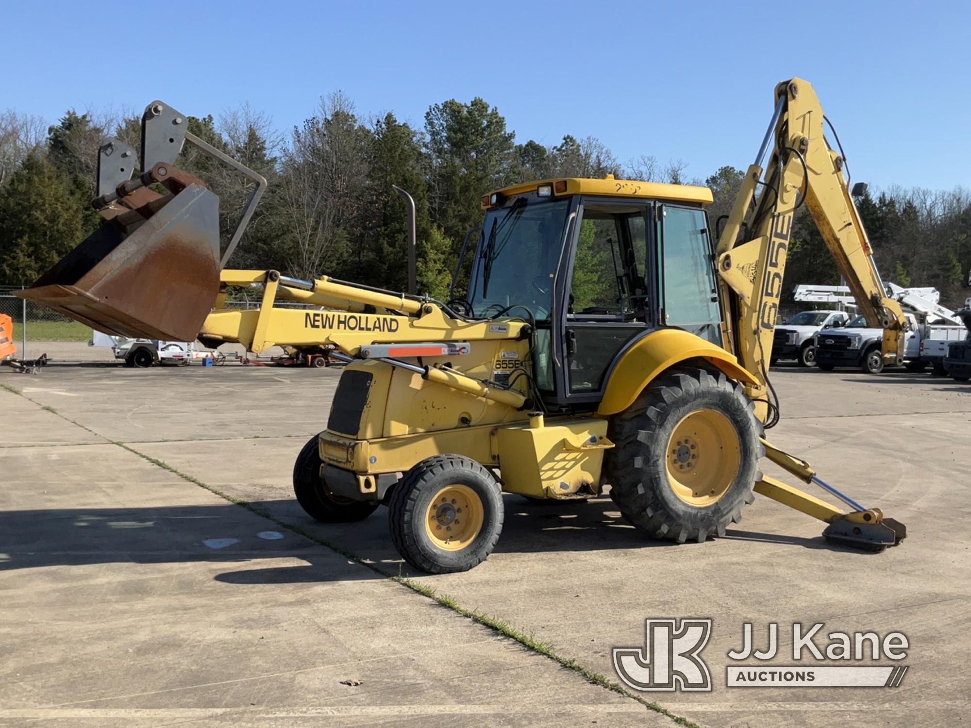 (Conway, AR) Ford/New Holland 655E Tractor Loader Backhoe Jump to Start, Runs, Moves, Operates. (Hos