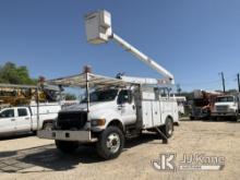 HiRanger 5FC-55, Bucket Truck mounted behind cab on 2001 Ford F750 Utility Truck Runs, Moves & Upper