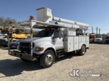 HiRanger 5FC-55, Bucket mounted behind cab on 2002 Ford F750 Utility Truck Runs & Moves) (Upper Unit