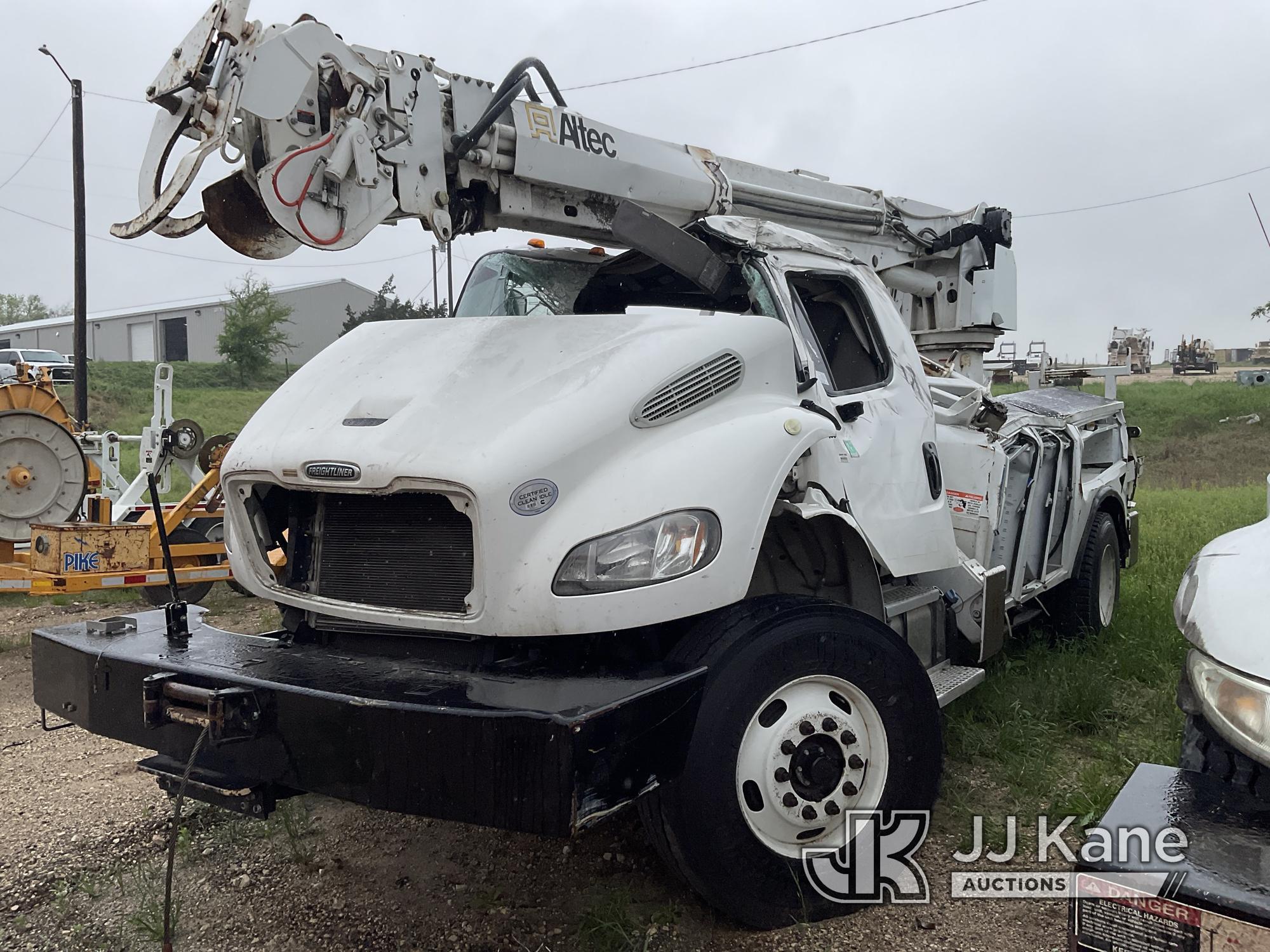 (Creedmoor, TX) Altec DM47-BR, Digger Derrick rear mounted on 2018 Freightliner M2 106 Utility Truck