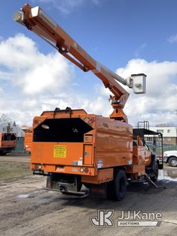 (Neenah, WI) Altec LRV60E70, Over-Center Elevator Bucket mounted behind cab on 2011 Ford F750 Chippe