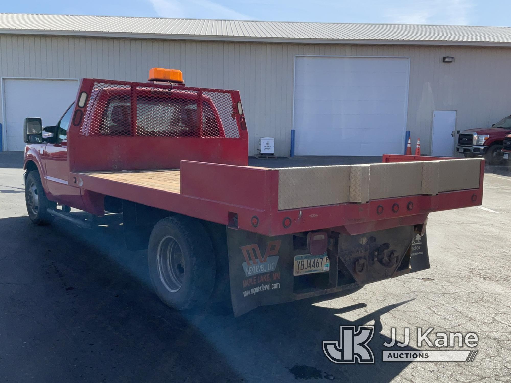 (Maple Lake, MN) 2013 Ford F350 Flatbed Truck Runs and Moves) (Check Engine Light On.