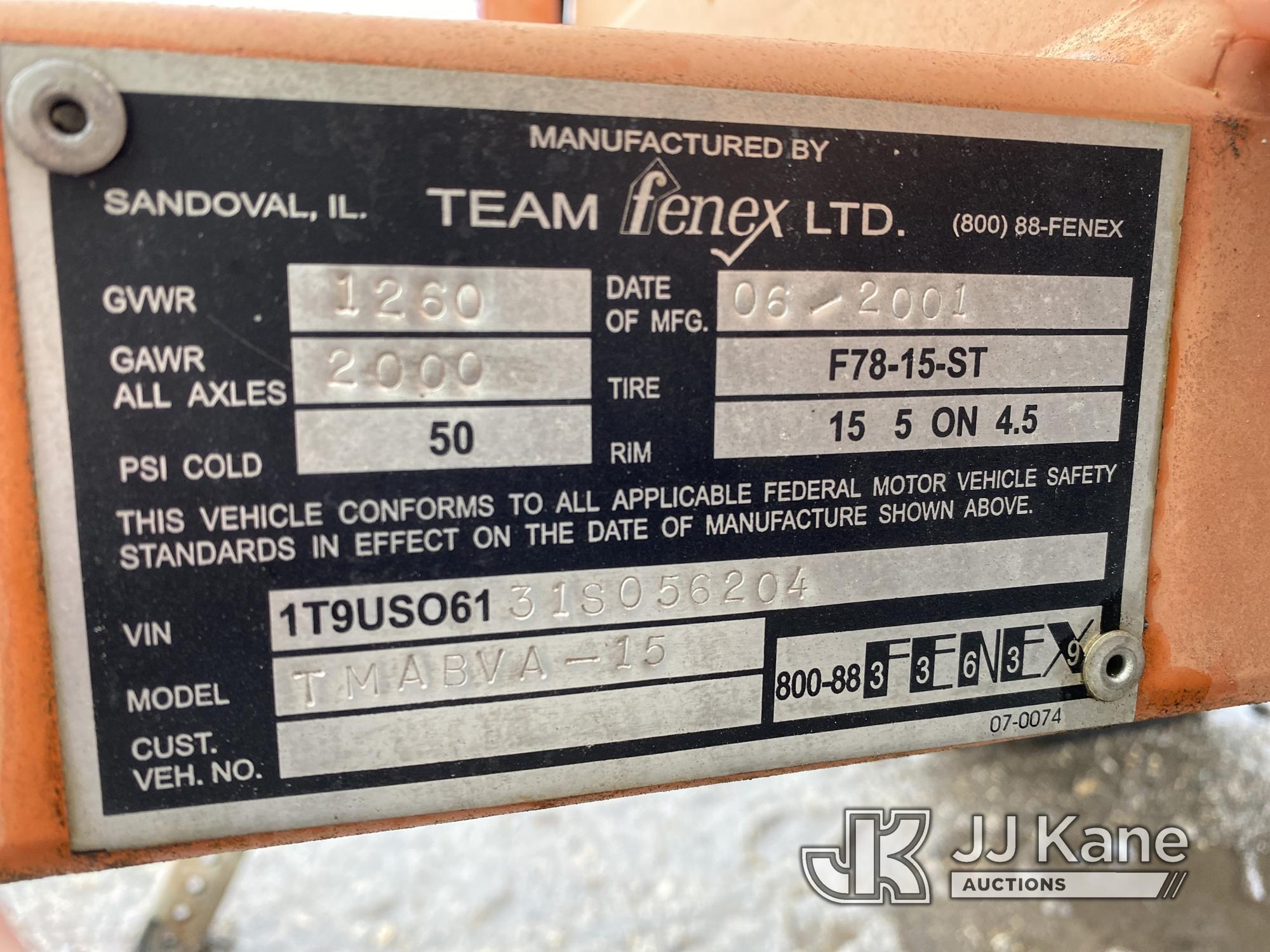(Plymouth Meeting, PA) 2001 Team Fenex TMAB-15 Arrowboard Not Operating Condition Unknown, Body & Ru