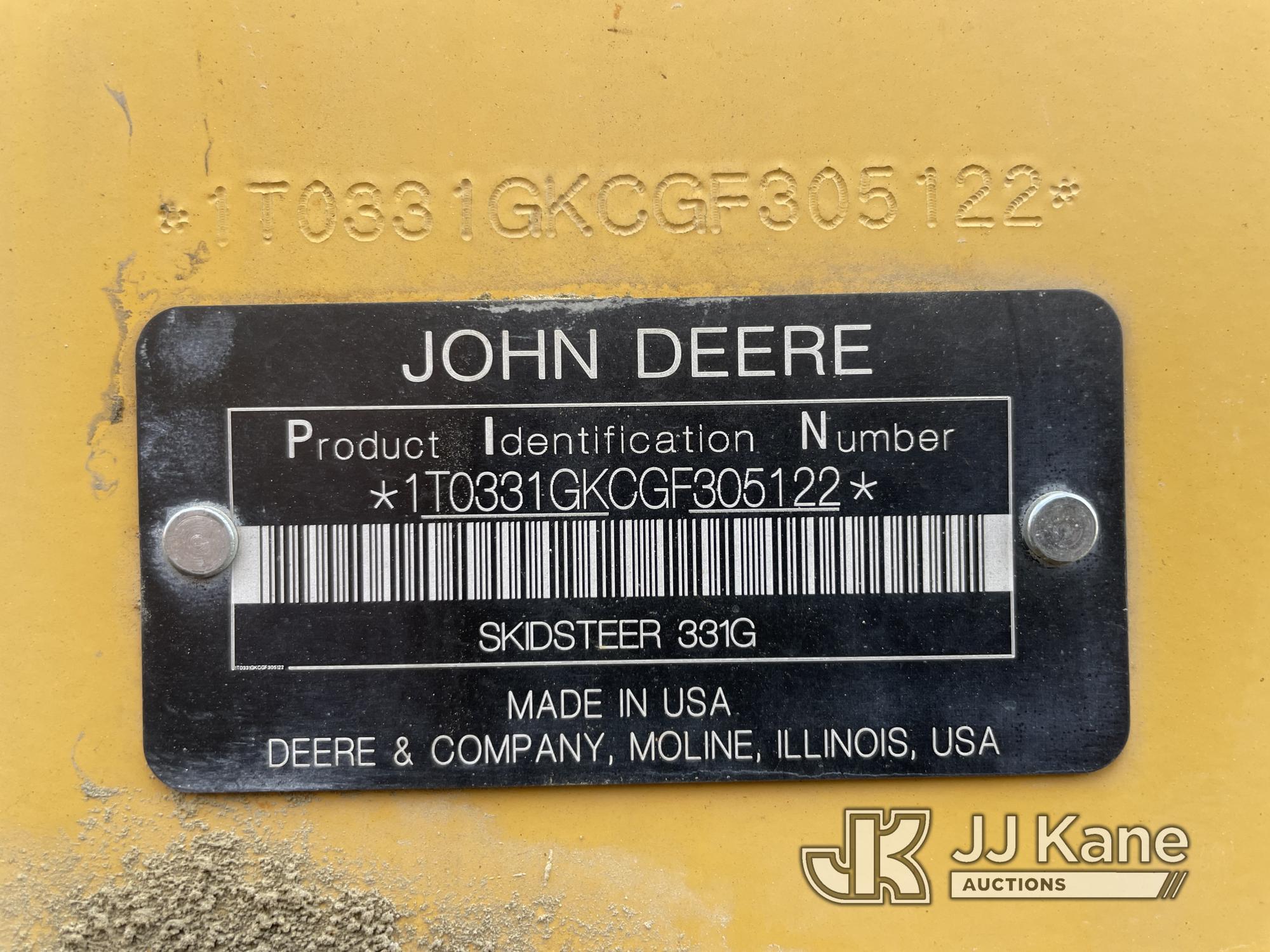 (Shrewsbury, MA) 2016 John Deere 331G Crawler Skid Steer Loader Runs, Moves & Operates In Reduced Po