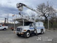Versalift VO255REV-02, Over-Center Bucket Truck mounted behind cab on 2010 Ford F750 Enclosed Utilit