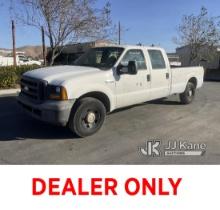 2005 Ford F250 Crew-Cab Pickup Truck Runs & Moves, Check Engine Light On, Needs Tires