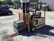 1993 Yale Forklift 3-Wheel Solid Tired Forklift Not Running, Condition Unknown)