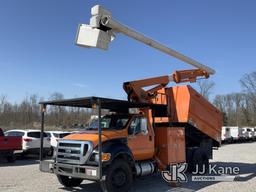 (Verona, KY) Altec LR756, Over-Center Bucket Truck mounted behind cab on 2013 Ford F750 Chipper Dump