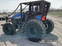 (Verona, KY) New Holland TS6.120 Utility Tractor Runs & Moves) (Body Damage, Driver Door Missing