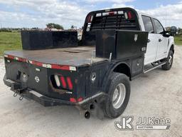 (Westlake, FL) 2017 Ford F350 4x4 Crew-Cab Flatbed Truck, DEF Issue Runs & Moves, Check Engine Light