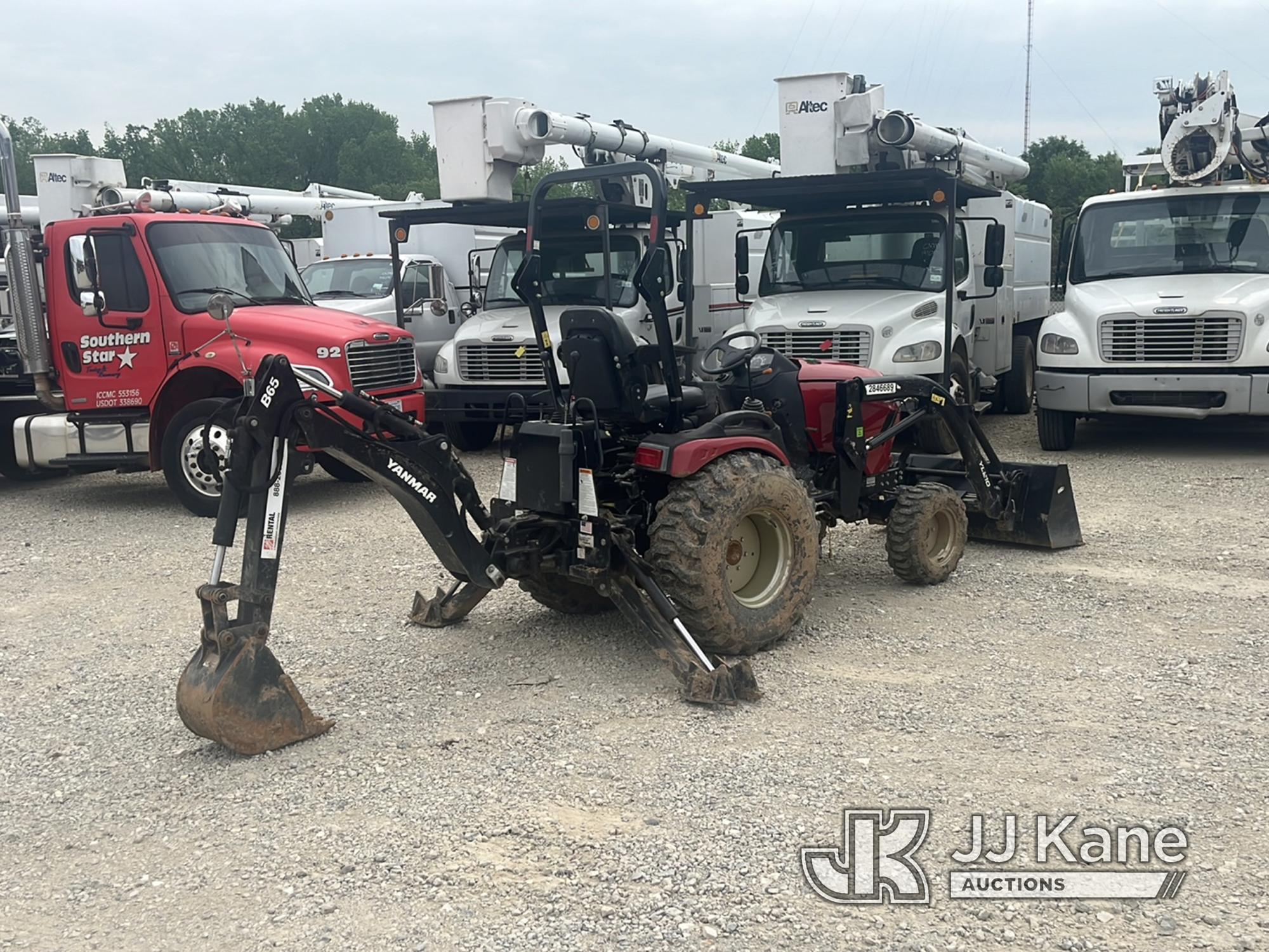 (Charlotte, NC) 2019 Yanmar SA24 MFWD Mini Tractor Loader Backhoe Runs, Moves & Operates) (Hood Dama