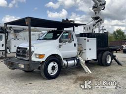 (Sumter, SC) Altec LR760-E70, Over-Center Elevator Bucket Truck center mounted on 2015 Ford F750 Fla