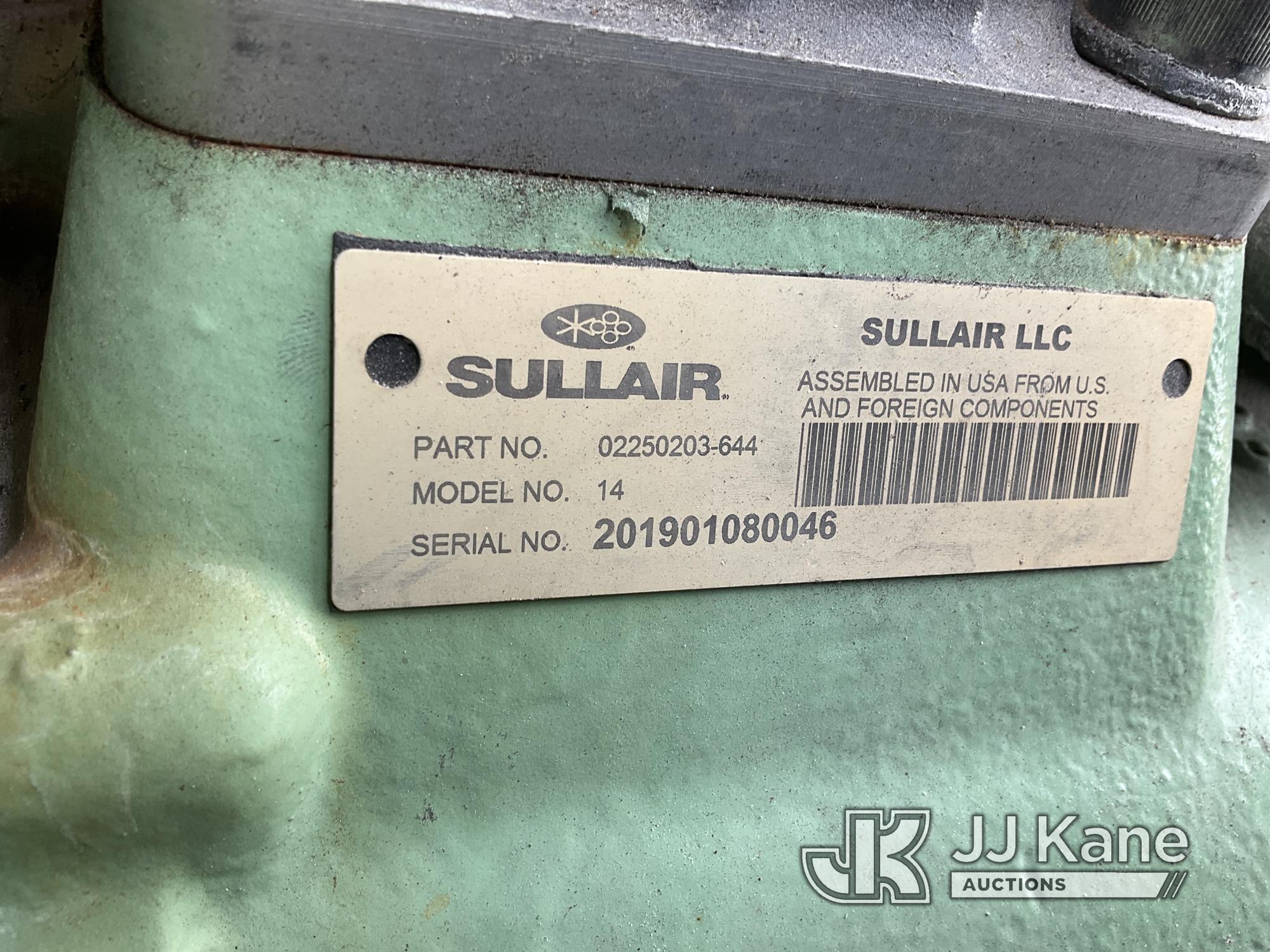 (Westlake, FL) 2014 Sullair 185DPQ Portable Air Compressor, trailer mtd No Title) (Towable, Not Runn