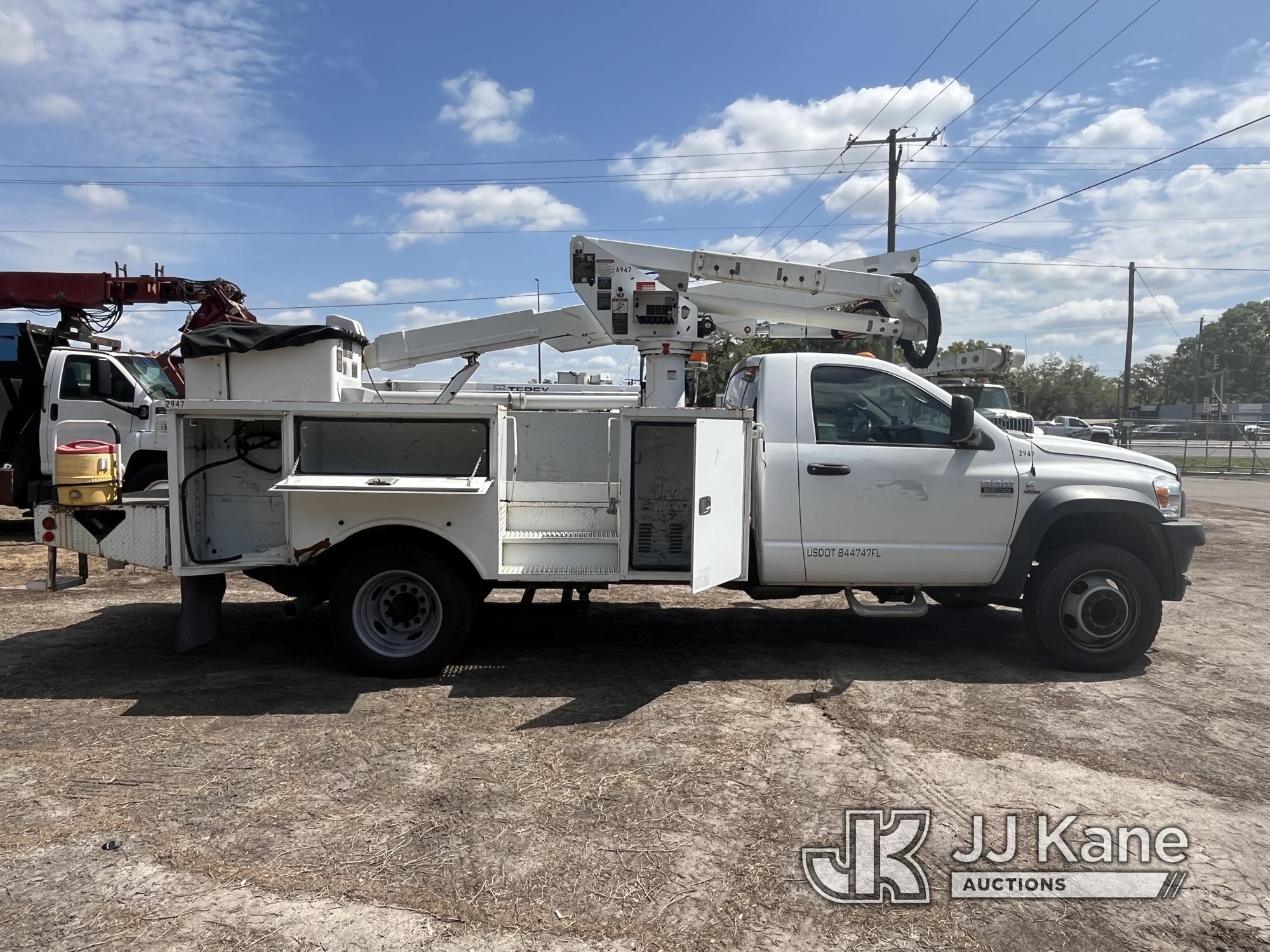(Tampa, FL) Altec AT37G, Articulating & Telescopic Bucket Truck mounted behind cab on 2009 Dodge RAM