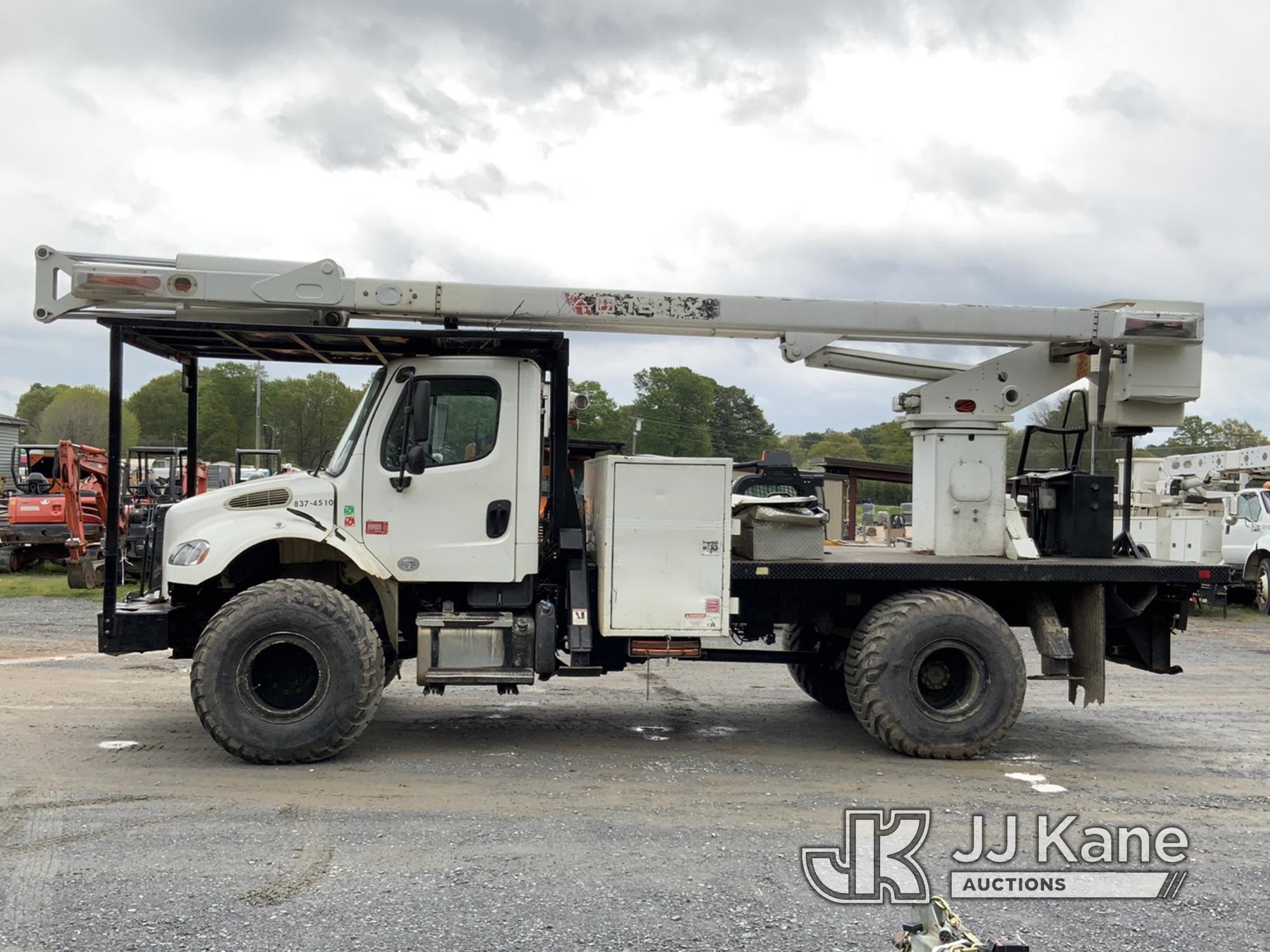 (Shelby, NC) Terex/HiRanger XT60, Over-Center Bucket Truck rear mounted on 2014 Freightliner M2 106