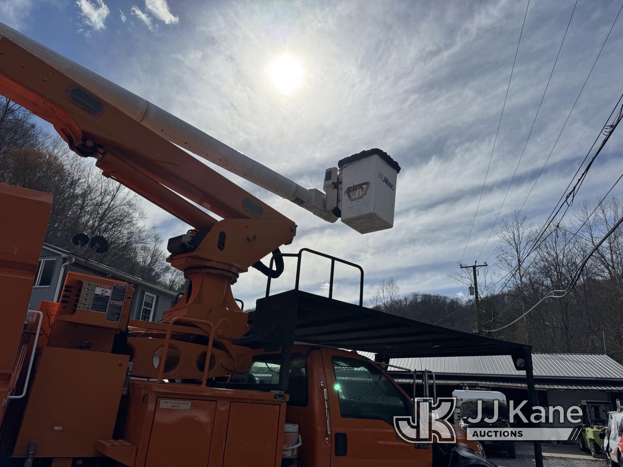 (Hanover, WV) Altec LR760E70, Over-Center Elevator Bucket Truck mounted behind cab on 2012 Ford F750