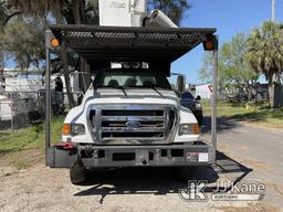 (Tampa, FL) Altec LR756, Over-Center Bucket Truck mounted behind cab on 2013 Ford F750 Chipper Dump