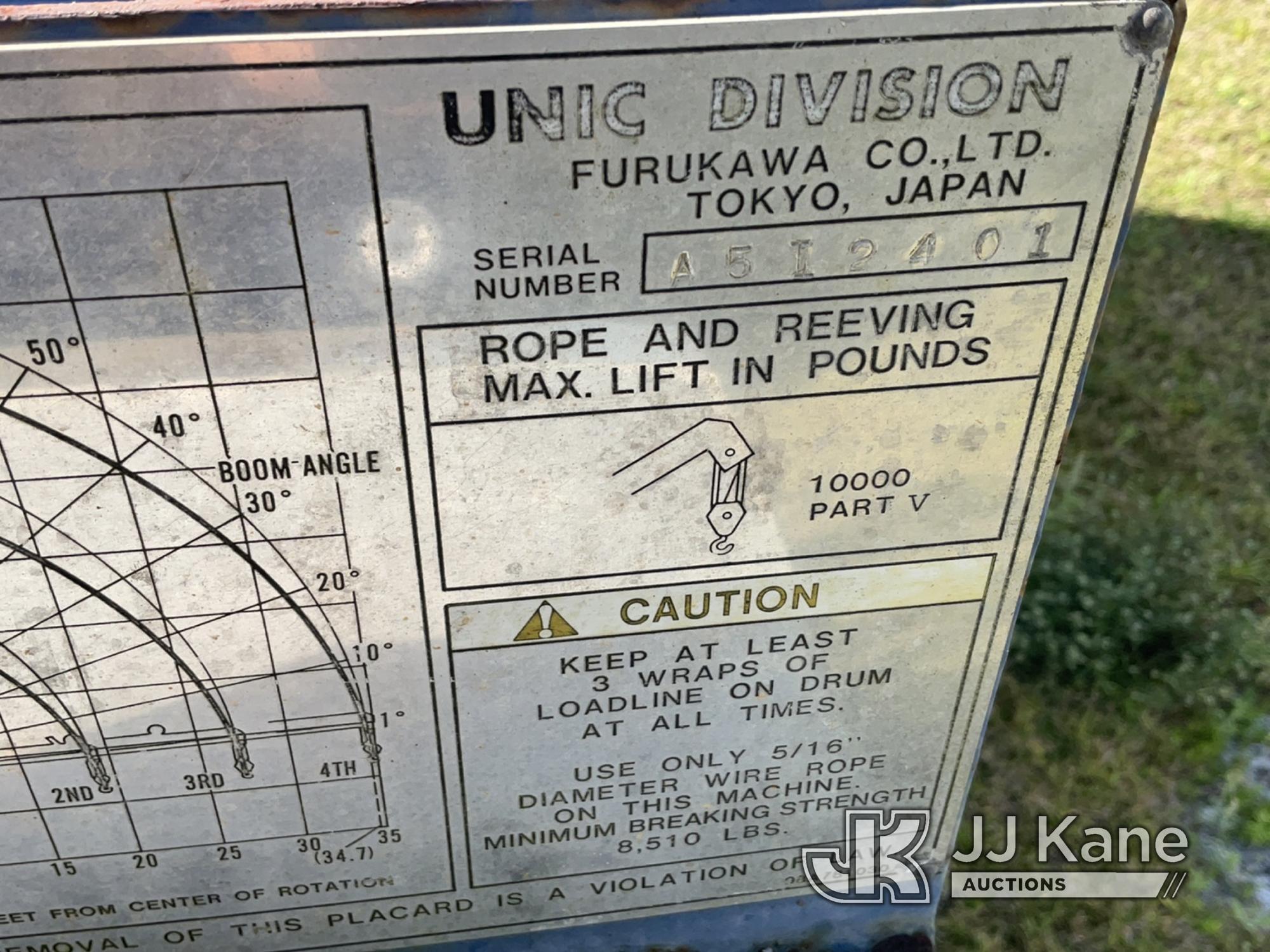 (Arcadia, FL) Furukawa/UNIC UR504-A2RR, Telescopic Sign Crane mounted behind cab on 2002 Sterling SC