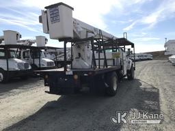 (Mount Airy, NC) Terex XT60, Over-Center Bucket Truck rear mounted on 2013 Ford F750 Flatbed/Utility