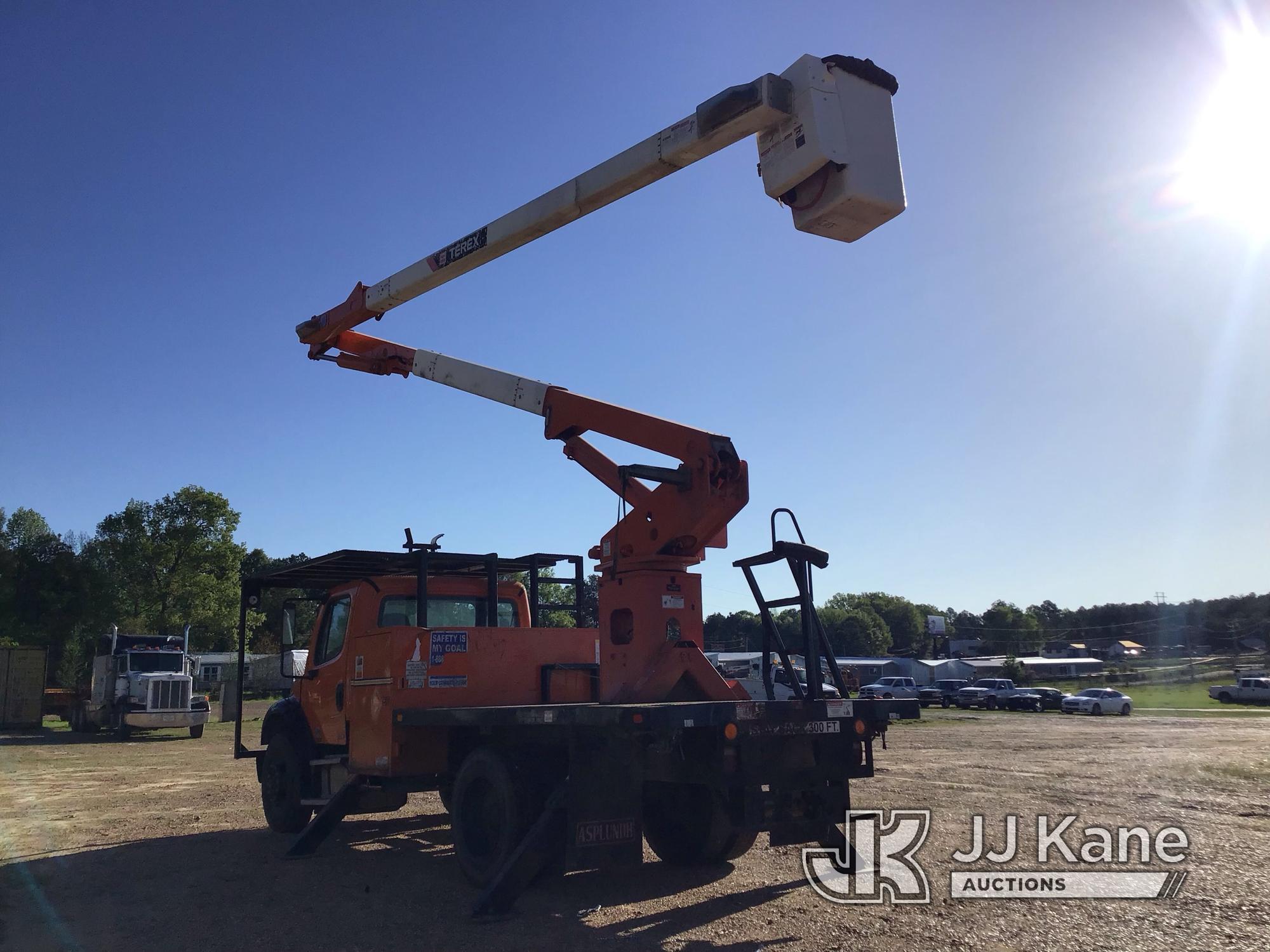 (Byram, MS) Terex XT60, Over-Center Bucket Truck rear mounted on 2011 Freightliner M2 106 Flatbed Tr
