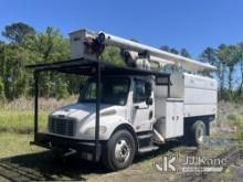 Altec LRV-55, Over-Center Bucket Truck mounted behind cab on 2011 Freightliner M2 106 Chipper Dump T