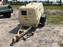 2010 Doosan/Ingersoll Rand P185WJD Portable Air Compressor, trailer mtd No Title)(Towable, Runs & Bu