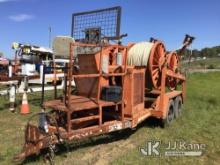 1999 Wagner Smith T4DP72 4-Drum Puller/Tensioner No Keys, Condition Unknown, R Rear Tire Blown Out, 