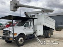 (Charlotte, NC) Altec LRV56, Over-Center Bucket Truck mounted behind cab on 2012 Ford F750 Chipper D