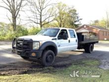 (Graysville, AL) 2015 Ford F550 4x4 Crew-Cab Flatbed/Service Truck Runs & Moves) (Jump to Start, Dif