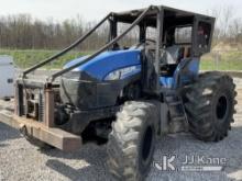 New Holland TS6.120 Utility Tractor Runs & Moves) (Body Damage, Driver Door Missing