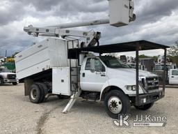 (Charlotte, NC) Altec LRV56, Over-Center Bucket Truck mounted behind cab on 2012 Ford F750 Chipper D