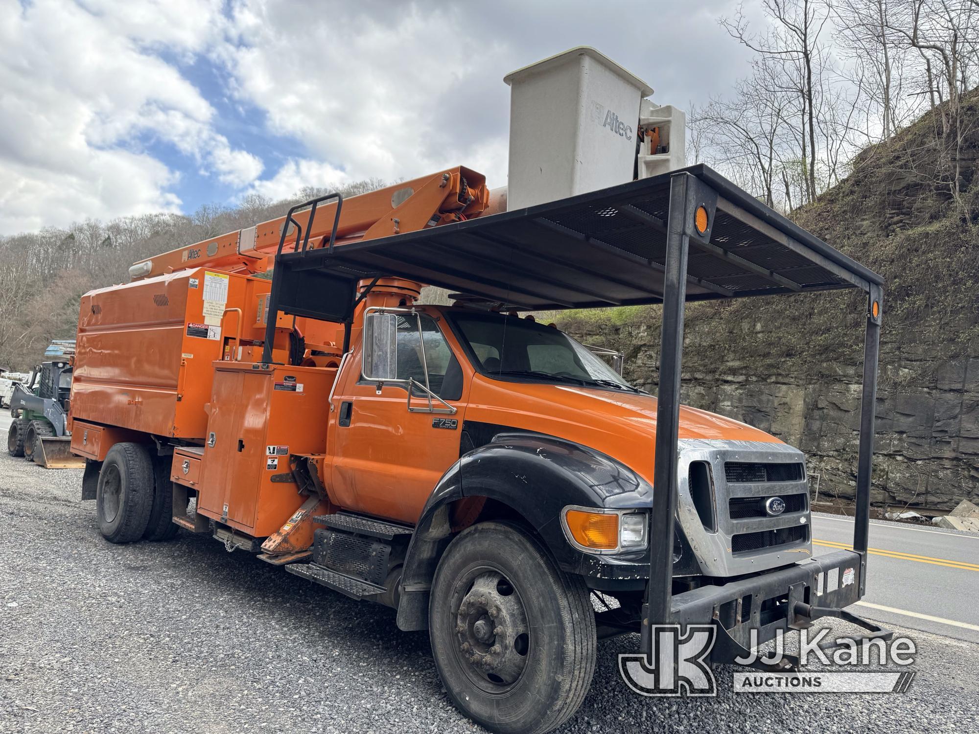(Hanover, WV) Altec LRV60E70, Over-Center Elevator Bucket Truck mounted behind cab on 2011 Ford F750