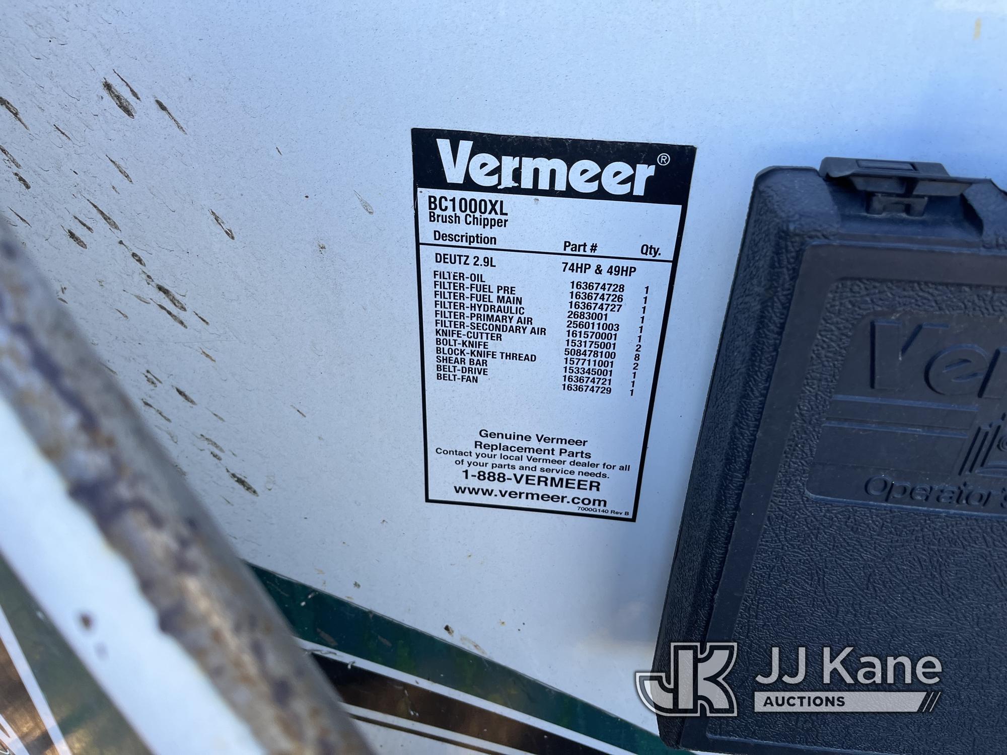 (Chester, VA) 2015 Vermeer BC1000XL Chipper (12in Drum) Runs & Operates) (Seller States: Bad Engine