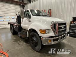 (Elizabethtown, KY) 2013 Ford F750 Flatbed Truck Runs & Moves) (Jump to Start, Out of DEF, Engine Li