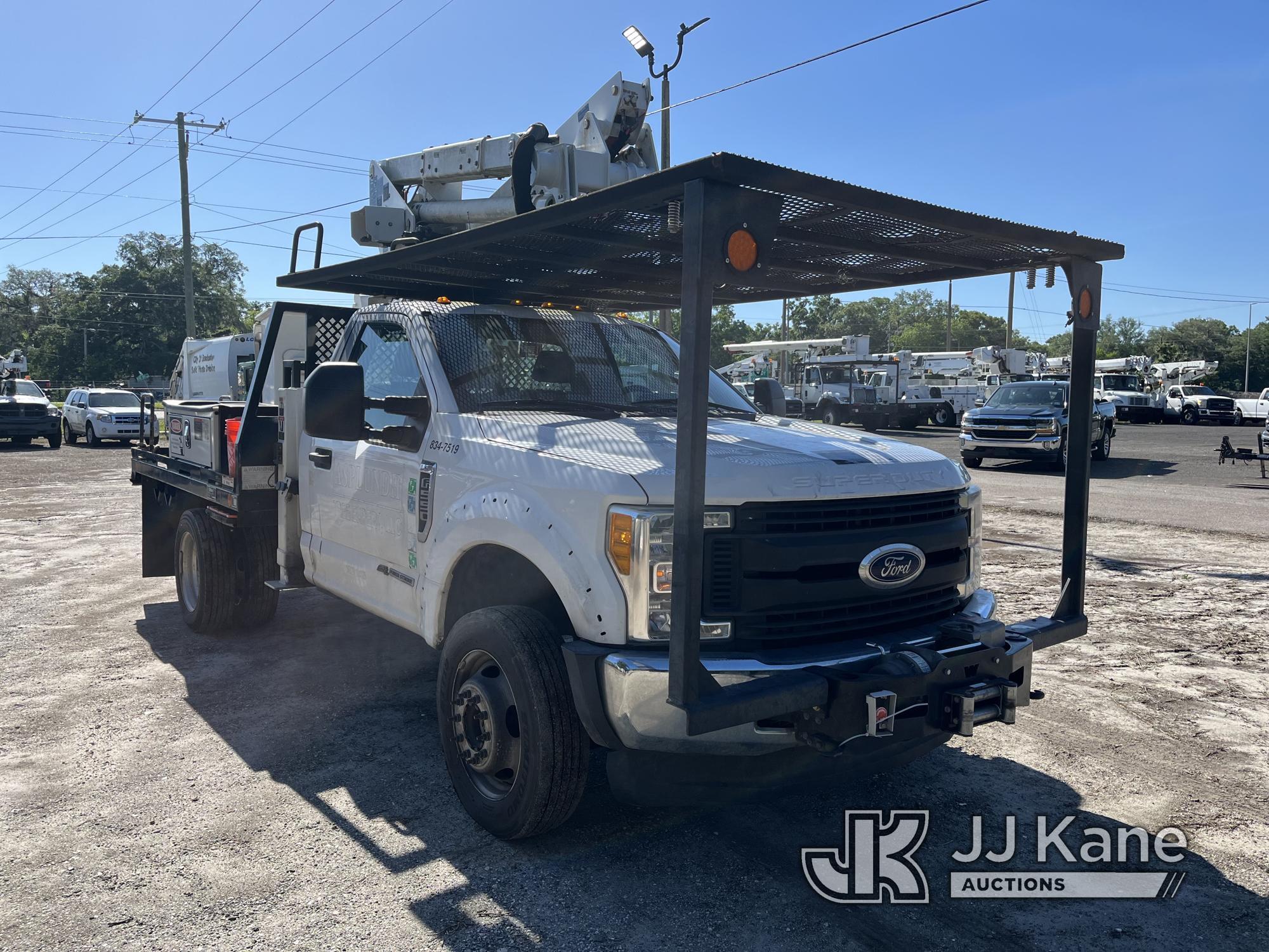 (Tampa, FL) Altec AT37G, Articulating & Telescopic Bucket Truck mounted behind cab on 2017 Ford F550