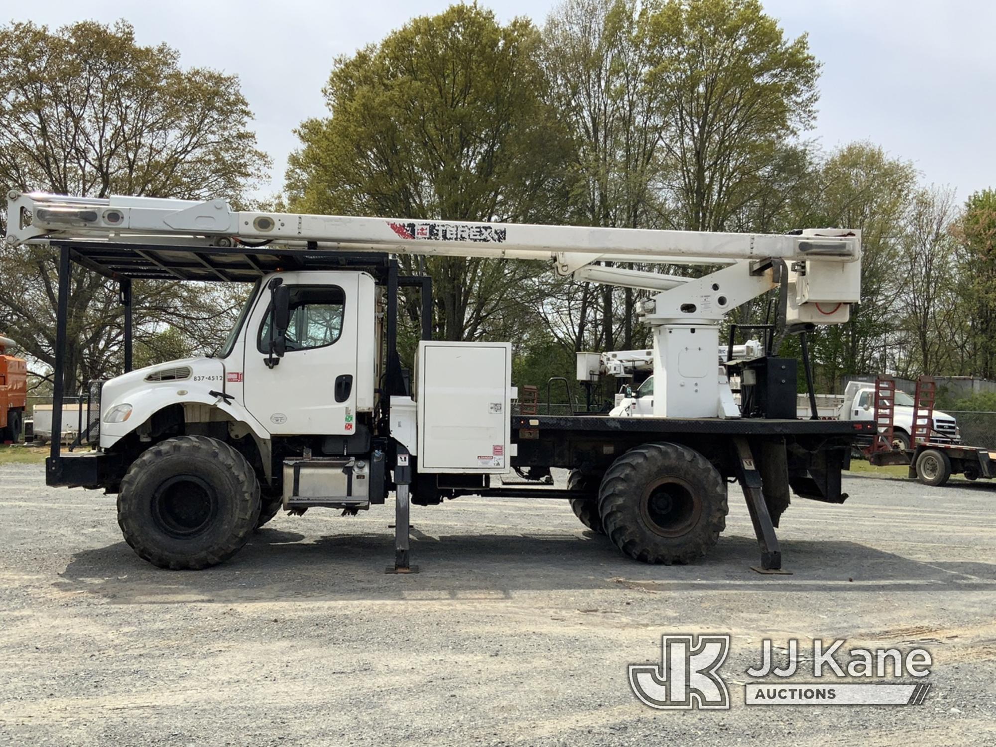 (Shelby, NC) Terex/HiRanger XT60, Over-Center Bucket Truck rear mounted on 2014 Freightliner M2 106