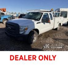2012 Ford F250 Extended-Cab Service Truck Runs & Moves, Bad Alternator, Tire Leaks Air