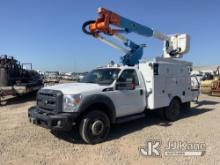 Altec AT37G, mounted behind cab on 2012 Ford F550 4x4 Service Truck Runs & Moves, Upper Operates