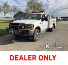2000 Ford F350 4x4 Dual Wheel Service Truck Runs & Moves, Has Bad Charging System