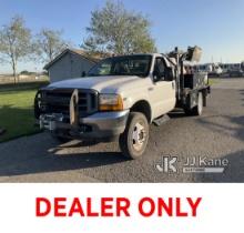 2001 Ford F450 4x4 Crew-Cab Service Truck Runs & Moves, Bad Charging System
