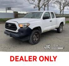 2018 Toyota Tacoma Extended-Cab Pickup Truck Runs & Moves, Damaged Windshield, Check Engine Light On