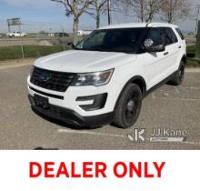 2016 Ford Explorer 4x4 4-Door Sport Utility Vehicle Runs & Moves. Missing Backseats.  Engine Issues,