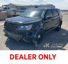 2018 Ford Explorer AWD Police Interceptor 4-Door Sport Utility Vehicle Wrecked, Front Axle Damage, F