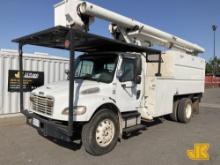 Altec LRV-55, Over-Center Bucket mounted behind cab on 2008 Freightliner M2 106 Chipper Dump Truck R
