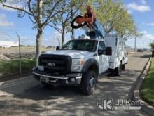 Altec AT37G, mounted behind cab on 2011 Ford F550 4x4 Service Truck Runs, Moves & Operates.