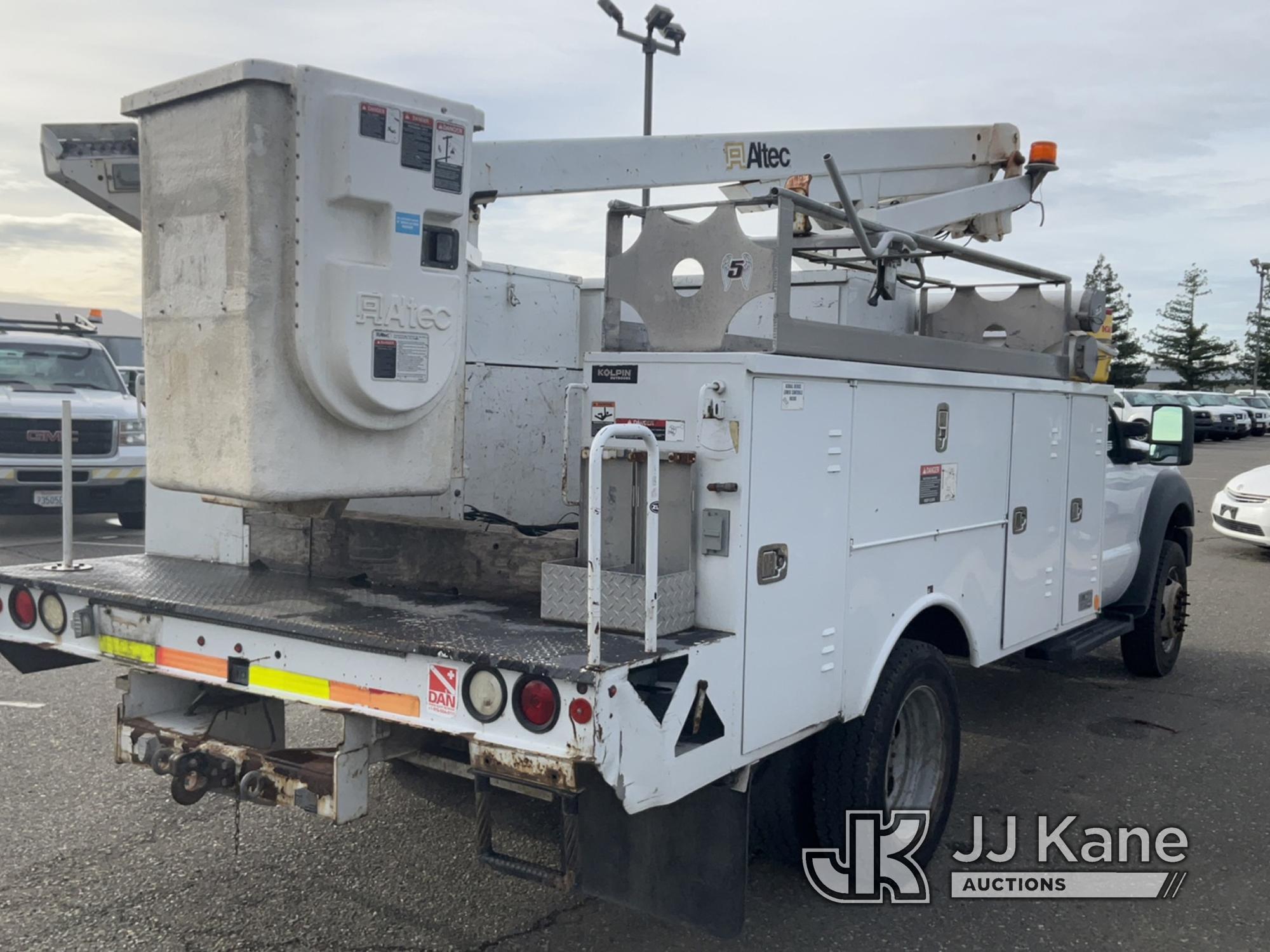 (Dixon, CA) Altec AT200A, Bucket Truck mounted behind cab on 2012 Ford F450 Service Truck Runs, Move