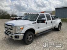 2011 Ford F350 4x4 Crew-Cab Dual Wheel Pickup Truck Jump to Start, Runs And Moves. (Service Engine L