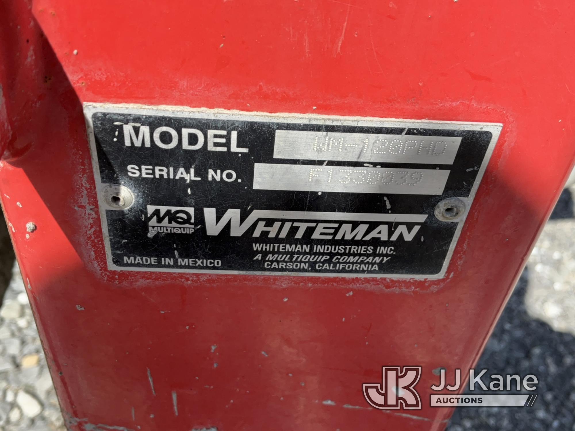 (Hawk Point, MO) 2013 Whiteman WM-120PHD 12cf Mortar Mixer Runs & Operates. Used.