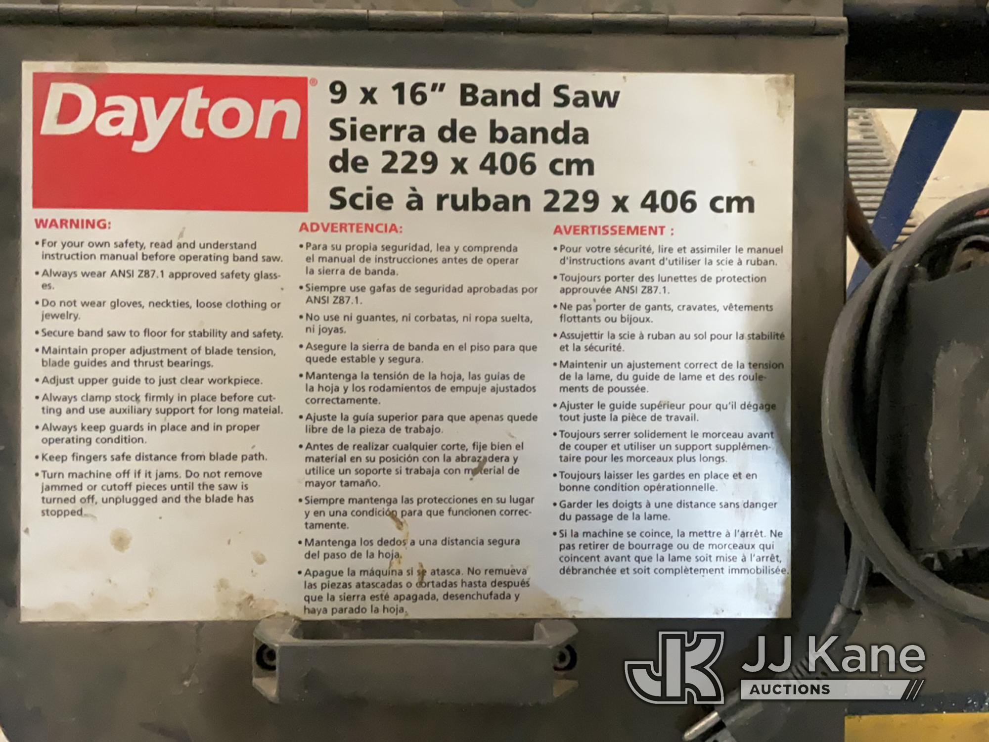(South Beloit, IL) Dayton Band Saw Seller States-Operated when removed from service